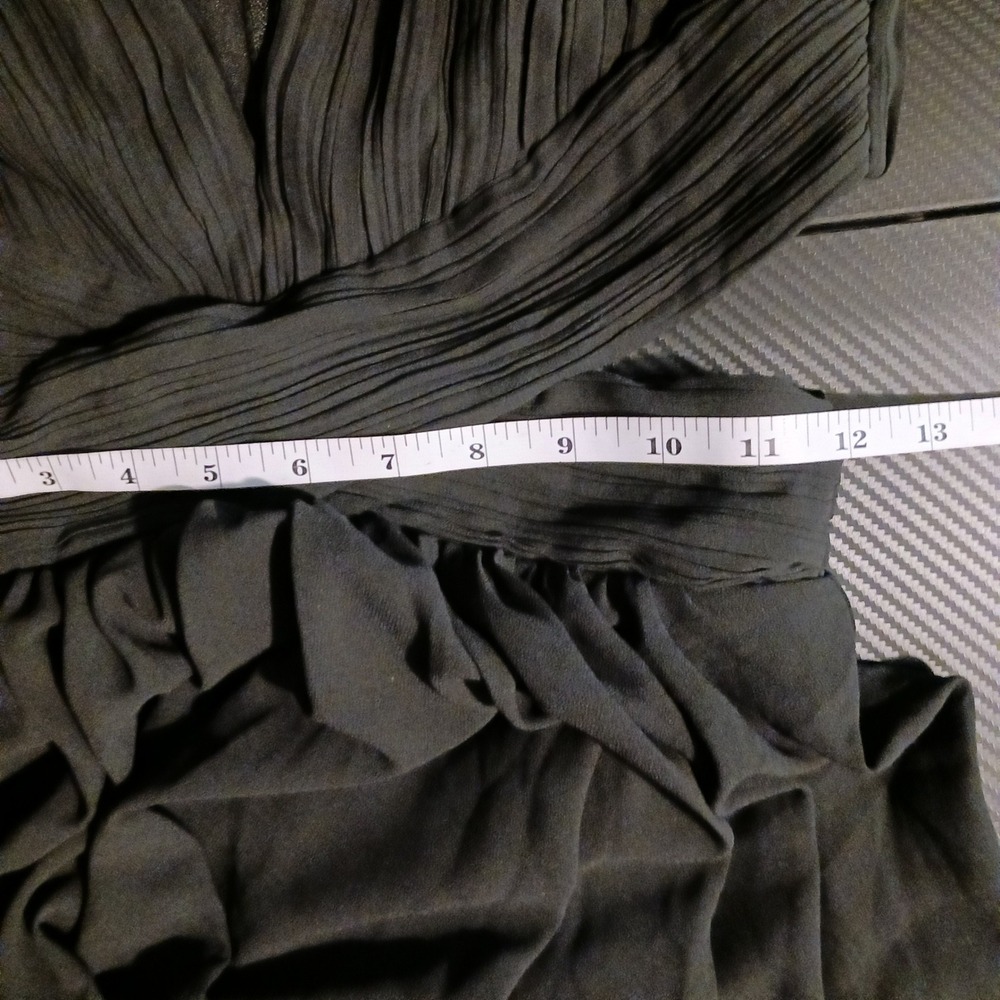 NWT‎ Lulus Vivid Imagination Black Cutout Maxi Dress XS Pleated V-Neck Formal - Picture 11 of 12
